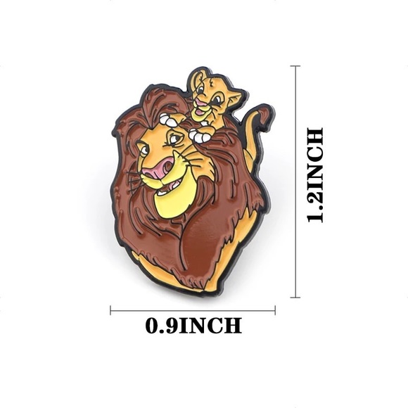 Lion King Enamel Pin Father Son Cartoon Disney Lions Mufasa Metal Badge Dad Gift - Picture 5 of 9
